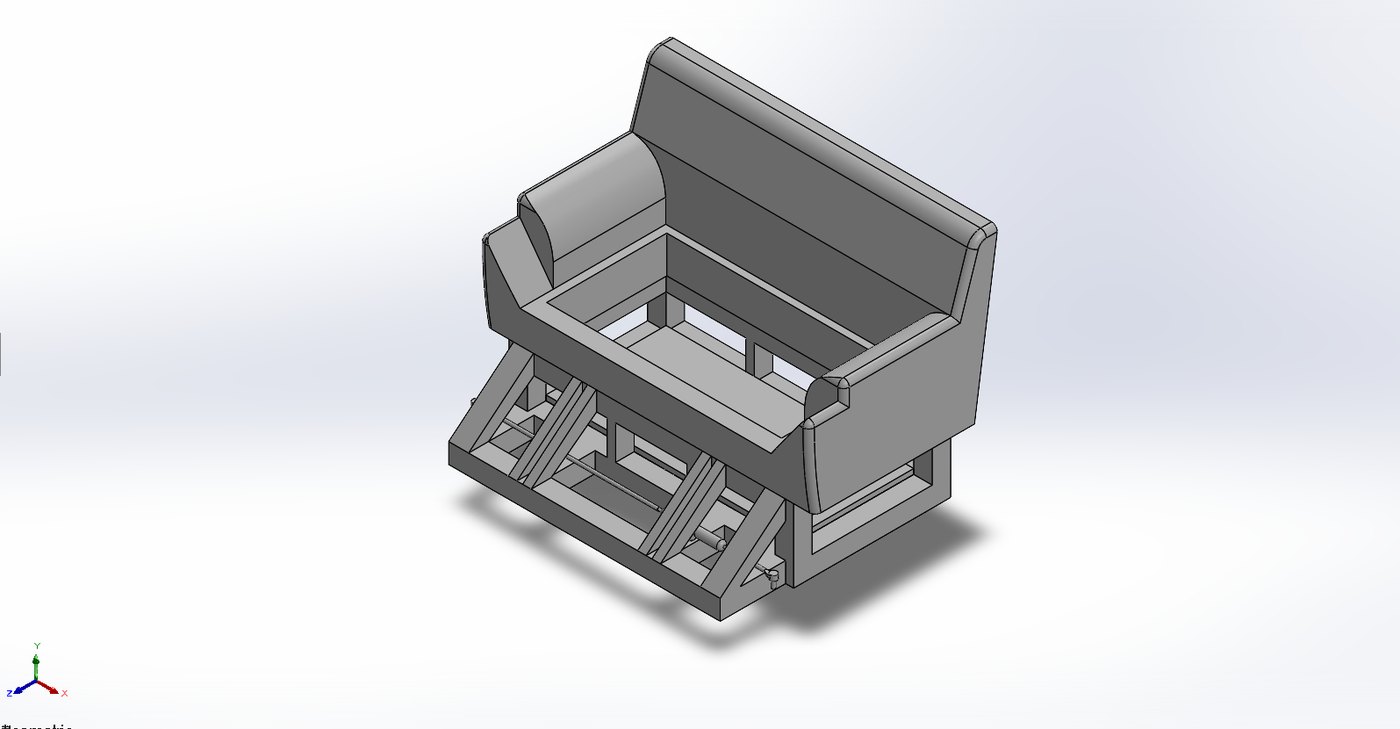SolidWorks assembly of the driveable couch chassis and frame